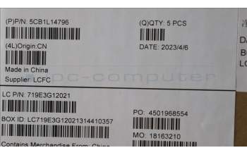 Lenovo 5CB1L14796 C-Cover with keyboard,Hungarian,Arctic Grey,Backlight,FingerPrint