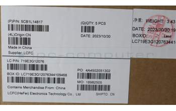 Lenovo 5CB1L14817 Tastatur inkl. Topcase spanisch L82XR FP AG NBL