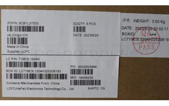 Lenovo 5CB1L27533 Tastatur inkl. Topcase ASM_UK L82XQ AG NBL