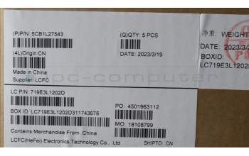 Lenovo 5CB1L27543 Tastatur inkl. Topcase ASM_RUS L82XQ AG NBL