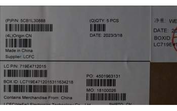 Lenovo 5CB1L30888 Tastatur inkl. Topcase ASM_BUL L82WK ONGY WH