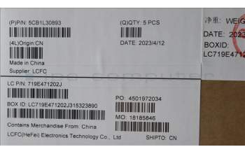 Lenovo 5CB1L30893 Tastatur inkl. Topcase ASM_UK L82WK ONGY WH