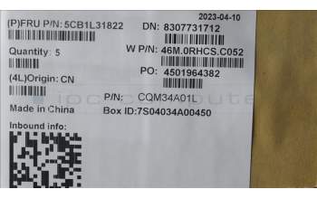 Lenovo 5CB1L31822 C-Abdeckung mit Tastatur, Hebräisch, Arktisgrau