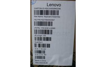 Lenovo 5CB1L32690 C-Abdeckung mit Tastatur, Französisch, Arktisgrau, Fingerabdruck