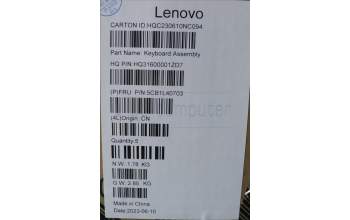 Lenovo 5CB1L40703 C-Abdeckung mit Tastatur, Schweiz, Aquamarinblau, ohne Puresight-Logo