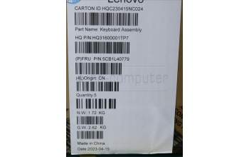 Lenovo 5CB1L40779 C-Abdeckung mit Tastatur, Slowenisch, sturmgrau, Fingerabdruckleser