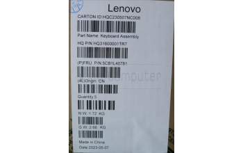 Lenovo 5CB1L40781 C-Abdeckung mit Tastatur, Schweiz, Sturmgrau, Fingerabdruck