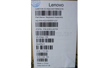 Lenovo 5CB1L40793 C-Abdeckung mit Tastatur, Französisch, Sturmgrau, Fingerabdruck