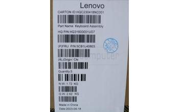 Lenovo 5CB1L40803 C-Abdeckung mit Tastatur, Ungarisch, Sturmgrau, Ohne_Fingerabdruckscanner