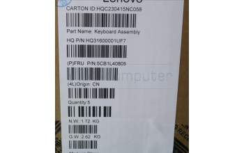 Lenovo 5CB1L40805 C-Abdeckung mit Tastatur, Griechisch, Sturmgrau, Ohne_Fingerabdruckscanner