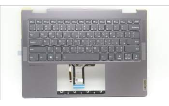 Lenovo 5CB1L40844 C-Abdeckung mit Tastatur, Arabisch, sturmgrau, Ohne Fingerabdruck, US
