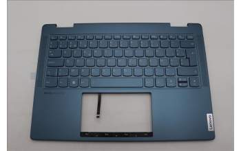 Lenovo 5CB1L40875 C-Abdeckung mit Tastatur, Belgisch, aquamarinblau, Ohne Fingerabdruck, GB