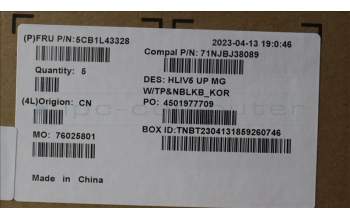Lenovo 5CB1L43328 Tastatur inkl. Topcase ASM_KOR C21JD MGNBL