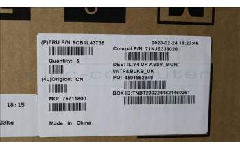 Lenovo 5CB1L43735 Tastatur inkl. TopcaseASM_UK C21JG MG BL