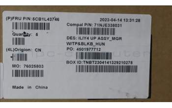 Lenovo 5CB1L43746 C-Abdeckung mit Tastatur, Ungarisch, Hintergrundbeleuchtung