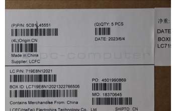 Lenovo 5CB1L45551 C-Abdeckung mit Tastatur, Belgisch, tiefblau, Ohne Hintergrundbeleuchtung, GB