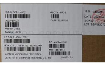 Lenovo 5CB1L45732 C-Abdeckung mit Tastatur, Skandinavien, arktisgrau, Hintergrundbeleuchtung