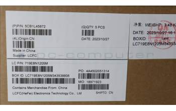 Lenovo 5CB1L45872 C-Abdeckung mit Tastatur, Belgisch, arktisgrau, Hintergrundbeleuchtung, Fingerabdruck, GB