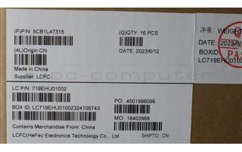 Lenovo 5CB1L47315 FRU KT4D0_DCOVER_SWG_WLAN_SUB_ASSY