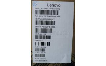 Lenovo 5CB1L48338 C-Abdeckung mit Tastatur, Englisch (US, Euro), Aquamarinblau, Ohne_Fingerabdruckscanner