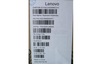 Lenovo 5CB1L48343 C-Cover with keyboard,Belgian,Tidal Teal,Non_Fingerprint