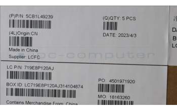 Lenovo 5CB1L49239 C-Abdeckung mit Tastatur, Englisch (GB), arktisgrau, Hintergrundbeleuchtung, Fingerabdruck