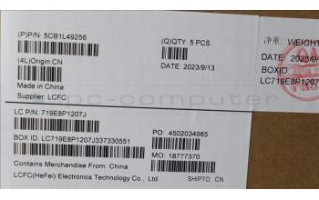 Lenovo 5CB1L49256 C-Abdeckung mit Tastatur, Arabisch, arktisgrau, Ohne Hintergrundbeleuchtung, Fingerabdruck, US