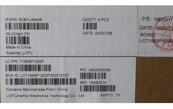 Lenovo 5CB1L49448 C-Abdeckung mit Tastatur, Hebräisch, Arktisgrau, Nicht_beleuchtet, Ohne_Fingerabdruckscanner