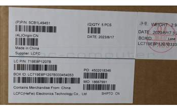 Lenovo 5CB1L49451 C-Abdeckung mit Tastatur, Belgisch, arktisgrau, Ohne Hintergrundbeleuchtung, Ohne Fingerabdruck, GB