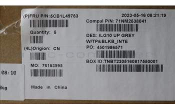 Lenovo 5CB1L49783 C-Abdeckung mit Tastatur, Englisch (US, Euro), Hintergrundbeleuchtung