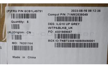 Lenovo 5CB1L49791 Tastatur inkl. Topcase ASM_UK C 82XV BL