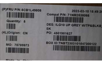 Lenovo 5CB1L49808 Tastatur inkl. Topcase ASM_CZE/SLK C 82XV BL