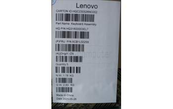 Lenovo 5CB1L50259 C-Abdeckung mit Tastatur, Deutsch, sturmgrau, Puresight-Logo