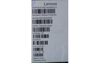 Lenovo 5CB1L50261 C-Cover with keyboard,Greek,Storm Grey,Puresight Logo