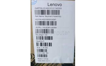 Lenovo 5CB1L50309 C-Abdeckung mit Tastatur, Bulgarisch, aquamarinblau, Puresight-Logo, GB