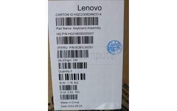 Lenovo 5CB1L50351 C-Abdeckung mit Tastatur, Spanisch, Aquamarinblau, Puresight-Logo