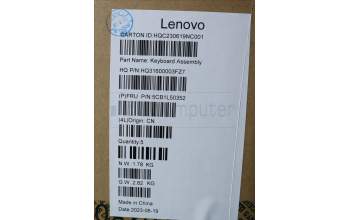 Lenovo 5CB1L50352 C-Abdeckung mit Tastatur, Schweiz, Aquamarinblau, Ohne Puresight-Logo