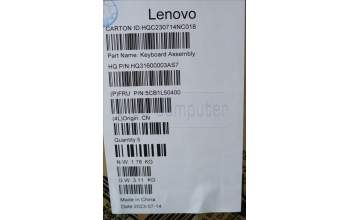 Lenovo 5CB1L50400 C-Abdeckung mit Tastatur, Französisch, arktisgrau, Fingerabdruckleser