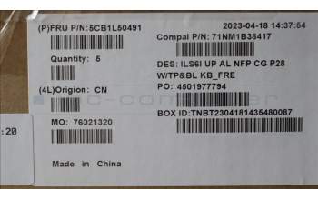 Lenovo 5CB1L50491 COVER UpCase_FRA C82XF NFP CG BL ALDF