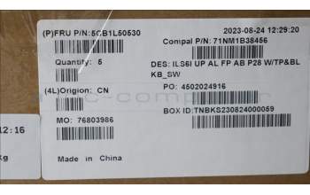 Lenovo 5CB1L50530 C-Abdeckung mit Tastatur, Schweiz, tiefblau, Hintergrundbeleuchtung, Fingerabdruckleser