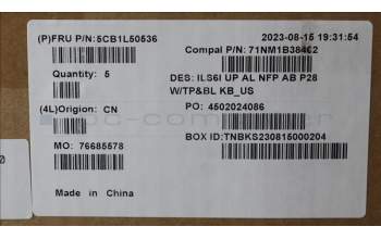 Lenovo 5CB1L50536 C-Abdeckung mit Tastatur, Englisch, tiefblau, Hintergrundbeleuchtung, Ohne_Fingerabdruckscanner