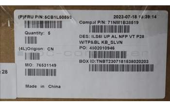 Lenovo 5CB1L50593 C-Abdeckung mit Tastatur, Slowenisch, violett, Hintergrundbeleuchtung, Ohne_Fingerabdruckscanner