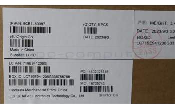 Lenovo 5CB1L50987 C-Abdeckung mit Tastatur, Englisch (US, Euro), arktisgrau, Hintergrundbeleuchtung, Fingerabdruckleser