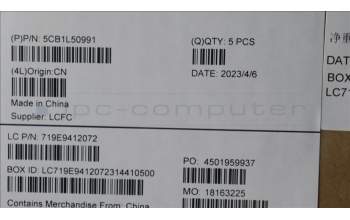 Lenovo 5CB1L50991 Tastatur inkl. Topcase deutsch L82X8 FP BL AG