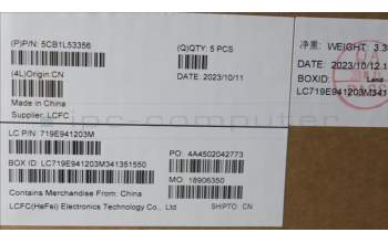 Lenovo 5CB1L53356 C-Abdeckung mit Tastatur, Französisch, arktisgrau, Ohne_Hintergrundbeleuchtung, Ohne_Fingerabdruckscanner