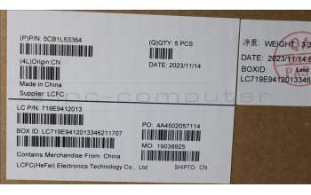 Lenovo 5CB1L53364 C-Abdeckung mit Tastatur, Belgisch, arktisgrau, Ohne Hintergrundbeleuchtung, Ohne Fingerabdruck, GB