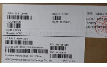 Lenovo 5CB1L54617 C-Cover with keyboard, English, Onyx Grey, RGB Backlight, US