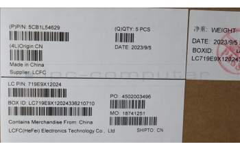 Lenovo 5CB1L54629 C-Abdeckung mit Tastatur, Hebräisch, Onyxgrau, RGB-Hintergrundbel.