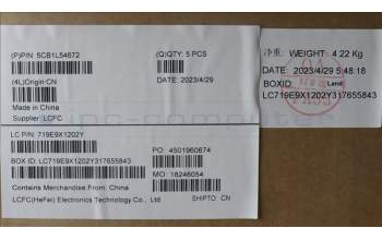 Lenovo 5CB1L54672 C-Abdeckung mit Tastatur, Slowenisch, Onyxgrau, Weiße Hintergrundbel.