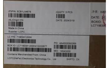 Lenovo 5CB1L54678 C-Abdeckung mit Tastatur, Ukraine, Onyxgrau, Weiße Hintergrundbel.